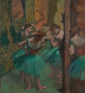 Tanssijat, vaaleanpunainen ja vihreä, n. 1890. tekijältä Edgar Degas