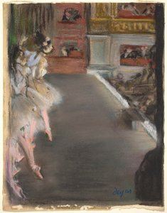 Tanssijat vanhassa oopperatalossa, noin 1877 (pastelli monotypian päälle, liimapaperi). tekijältä Edgar Degas