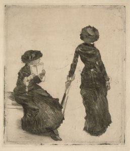Taidemaalari Mary Cassatt Louvressa (antiikkikokoelma) tekijältä Edgar Degas