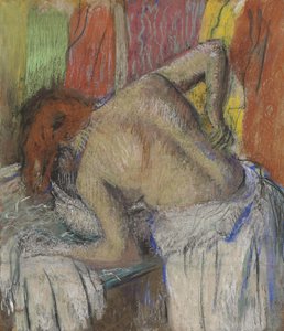 Nainen pyyhkii selkänsä, c. 1895. tekijältä Edgar Degas