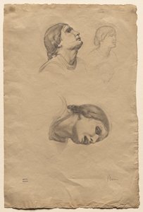 Neljä nuoren italialaisen naisen päätä koskevaa tutkimusta tekijältä Edgar Degas