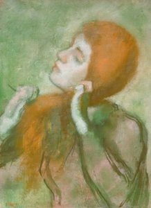 Nainen kampaamassa tekijältä Edgar Degas