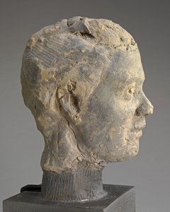 Pää, tutkielma Mme Sallen muotokuvaa varten, c. 1892. tekijältä Edgar Degas
