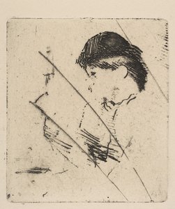 Nuoren naisen pää ja hartiat profiilissa I, n. 1879. tekijältä Edgar Degas
