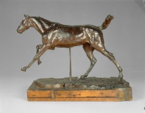 Hevonen laukkaa oikealla jalalla tekijältä Edgar Degas