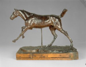 Hevonen laukkaa oikealla jalalla, 1880-luvun loppu. tekijältä Edgar Degas