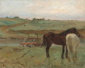 Hevoset niityllä tekijältä Edgar Degas