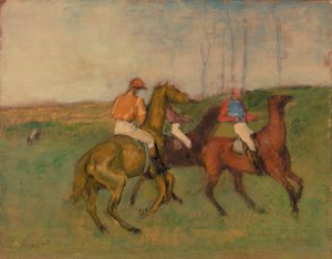 Jockeys ja kilpahevoset tekijältä Edgar Degas