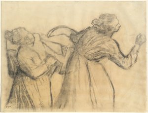 Pesula, joka kantaa liinavaatteet, c. 18851895. tekijältä Edgar Degas