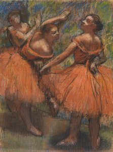 Punaiset hameet, n. 1807-1901 (pastelli paperille) tekijältä Edgar Degas