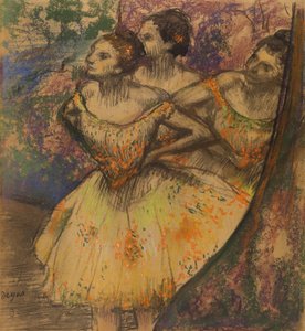 Kolme tanssijaa, n. 1896-1905 (pastelli paperille) tekijältä Edgar Degas