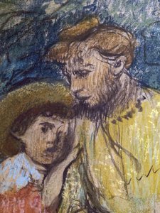 Madame Alexis Rouart ja hänen lapsensa (yksityiskohta) (n. 1905). Edgar Degas (1834-1917). Pastellia ja hiiltä kuultopaperille, joka on tarttunut kokonaan kartongille. Musee des Beaux-Arts de la Ville de Paris, Petite Palais. tekijältä Edgar Degas