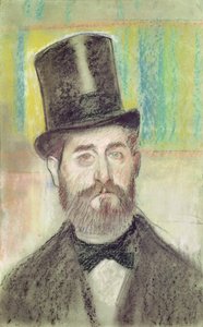 Mies oopperahatussa (pastelli paperille) tekijältä Edgar Degas