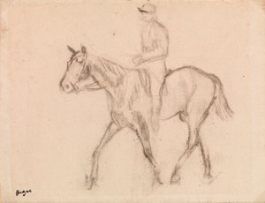 Mies hevosen selässä tekijältä Edgar Degas