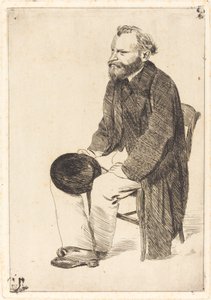 Manet istuu, kääntyi vasemmalle tekijältä Edgar Degas