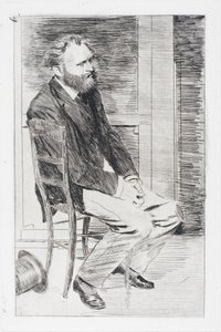 Manet istumassa, oikealle kääntyneenä tekijältä Edgar Degas