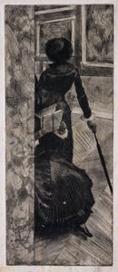Mary Cassatt Louvressa, The Paintings Gallery, 1879-80 tekijältä Edgar Degas