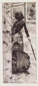 Mary Cassatt Louvressa: The Paintings Gallery, 1879-80 tekijältä Edgar Degas