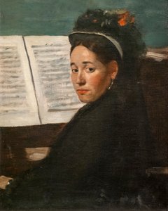 Neiti Dihau pianolla. Noin 1870. Öljy kankaalle. tekijältä Edgar Degas