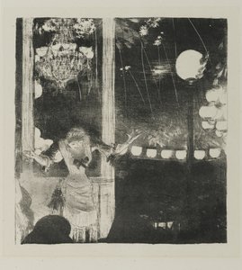 Mlle Becat Cafe des Ambassadeursissa, 1877-78 (litho kudottupaperille) tekijältä Edgar Degas