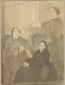 Rouva Michel Musson ja hänen tyttärensä, Estelle ja Désirée tekijältä Edgar Degas
