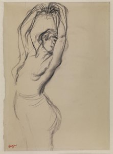 Alastontanssija kädet koholla tekijältä Edgar Degas