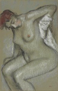 Alaston nainen kuivaamassa itseään; Alaston nainen pyyhkii itseään, 1895