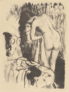 Alaston nainen seisomassa, kuivaamassa itseään (Femme nue debout, a sa toilette) tekijältä Edgar Degas