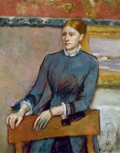 Helene Rouartin muotokuva isänsä työhuoneessa, Helenen yksityiskohta, noin 1886 öljy kankaalle.