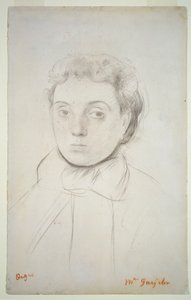 Joséphine Gaujelinin muotokuva ennen vuotta 1867 (liitu paperille) tekijältä Edgar Degas