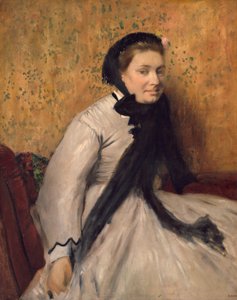Harmaan pukeutuneen naisen muotokuva, n. 1865. tekijältä Edgar Degas