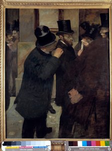 Muotokuvia pörssissä tai "" A la Bourse": rahoittaja ja keräilijä Ernest Mayn (1845-1925) esitys. Edgar Degasin (1834-1917) maalaus. 1878-1879. Mitat: 1,00 x 0,82 m. Pariisi, Musee d