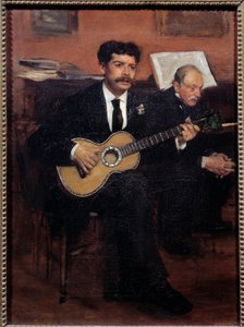 Lorenzo Pagansin (1838-1883), espanjalaisen tenorin ja Augustus De Gasin (1807-1874) taiteilijan isän muotokuvia. Edgar Degasin (1834-1917) maalaus tekijältä Edgar Degas