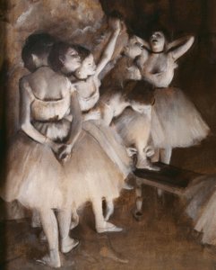 Baletin harjoitukset näyttämöllä tekijältä Edgar Degas