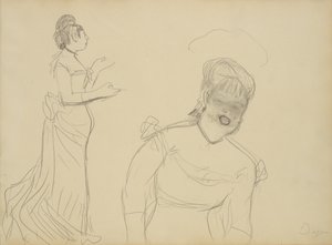 Kahvilalaulajan luonnoksia tekijältä Edgar Degas