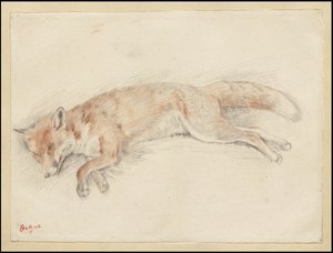 Tutkimus "Dead Fox in the Forest", n. 1861-64 tekijältä Edgar Degas