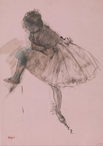 Balettitanssijan opiskelu recto, kaksi tanssitutkimusta päinvastoin, n. 1873. tekijältä Edgar Degas