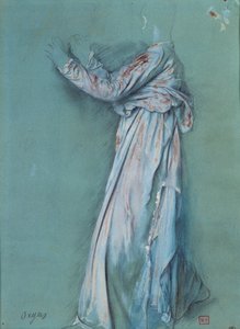 Tutkimus naisen verhosta "Semiramis" (n. 1860 - 62). Edgar Degasin (1834-1917) piirustus tekijältä Edgar Degas