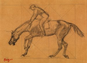 Kilpailun loppu, n. 1882 (liitu sävytetylle paperille) tekijältä Edgar Degas