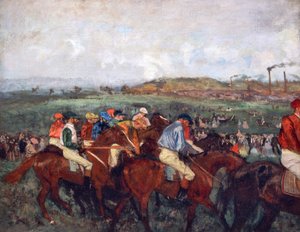 Herrasmiesten kilpailu, ennen lähtöä tekijältä Edgar Degas