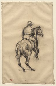 The Jockey, n. 1885-1900 (hiili paperilla) tekijältä Edgar Degas