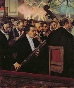 Oopperaorkesteri, noin 1870 (öljy kankaalle) tekijältä Edgar Degas