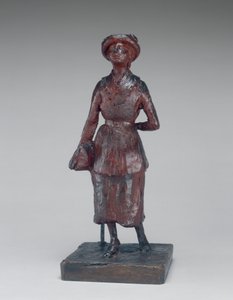 Koulutyttönainen kävelemässä kadulla, n. 18801881. tekijältä Edgar Degas
