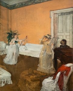 Laulun toisto. Noin 1869. Öljy kankaalle. tekijältä Edgar Degas