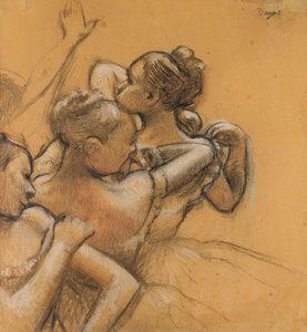 Kolme tanssijaa, noin 1895-99 (pastelli ja hiili paperille). tekijältä Edgar Degas