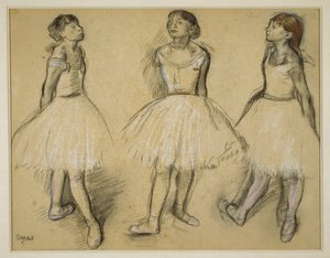 Kolme tutkimusta tanssijasta neljännessä asennossa tekijältä Edgar Degas