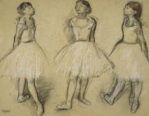 Kolme tutkimusta tanssijasta neljännessä asennossa, 1879-80 tekijältä Edgar Degas