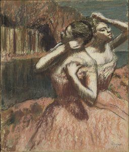 Kaksi tanssijaa (pastelli paperille ja pahville kiinnitettynä) tekijältä Edgar Degas