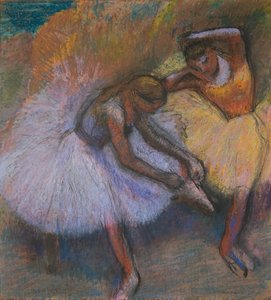Kaksi tanssijaa, noin 1898 (pastelli paperille) tekijältä Edgar Degas