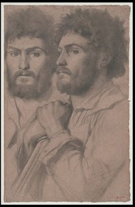 Kaksi miehen muotokuvatutkimusta, n. 1856-57 tekijältä Edgar Degas